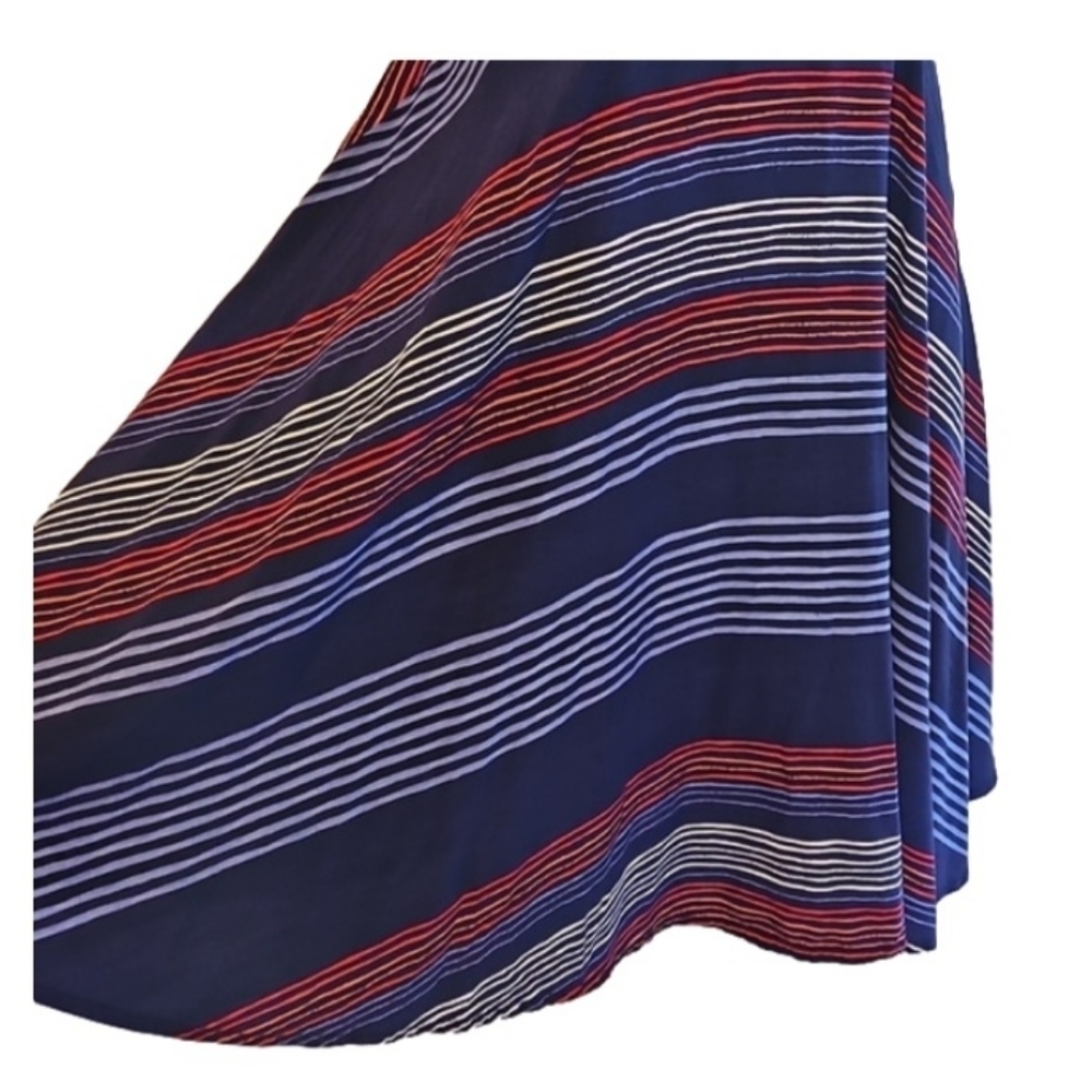 Old Navy patriotic mini dress petite blue scrunch Bach geometric design stripes - Picture 5 of 17